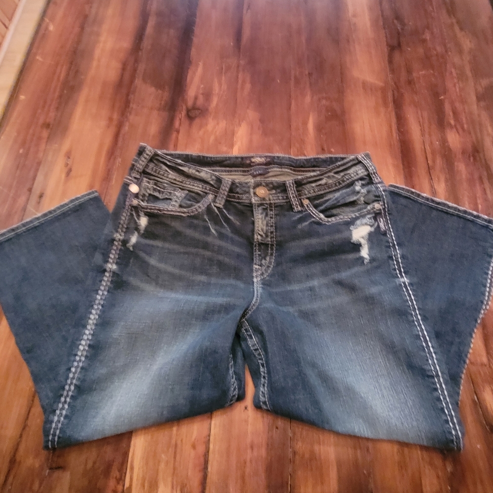 Plus size Silver jean capri's